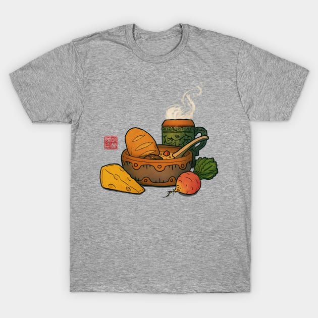 Autumn Vibes Hearty Stew T-Shirt by DingHuArt